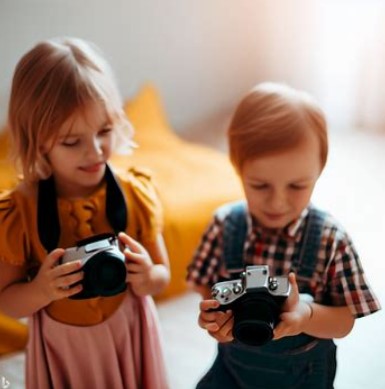 children learn to take pictures